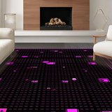 Ultra Soft Area Rug, Non Slip, Stain Resistant, Washable Area Rugs for Living Room, Bedroom, Vibrant Pixelated Geometric Aesthetic(Purple)