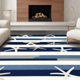 Ultra Soft Area Rug, Non Slip, Stain Resistant, Washable Area Rugs for Living Room, Bedroom, Coastal Blue Toned Geometric Appeal(Blue)