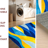 Ultra Soft Area Rug, Non Slip, Stain Resistant, Washable Area Rugs for Living Room, Bedroom, Elegant Colorful Swirl Pattern(Yellow)