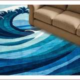 Tranquil Coastal Blue Tidal Motif(Blue)