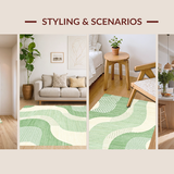 Contemporary Light Green Linear Elements(Beige)