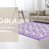 Ultra Soft Area Rug, Non Slip, Stain Resistant, Washable Area Rugs for Living Room, Bedroom, Vibrant Plush Shag Patterned Charm(Purple)