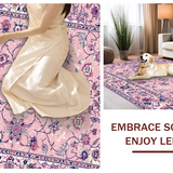 Ultra Soft Area Rug, Non Slip, Stain Resistant, Washable Area Rugs for Living Room, Bedroom, Luxurious Soft Pink Petal Pattern(Pink)
