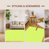 Ultra Soft Area Rug, Non Slip, Stain Resistant, Washable Area Rugs for Living Room, Bedroom, Trendy Seafoam Green Abstract Motif(Yellow)