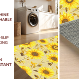 Ultra Soft Area Rug, Non Slip, Stain Resistant, Washable Area Rugs for Living Room, Bedroom, Rustic Yellow Floral Ensemble(Yellow)