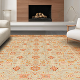 Ultra Soft Area Rug, Non Slip, Stain Resistant, Washable Area Rugs for Living Room, Bedroom, Sophisticated Neutral Trellis Style(Beige)