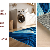 Ultra Soft Area Rug, Non Slip, Stain Resistant, Washable Area Rugs for Living Room, Bedroom, Bright Nautical Coastal Elegance(Blue)