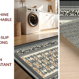 Ultra Soft Area Rug, Non Slip, Stain Resistant, Washable Area Rugs for Living Room, Bedroom, Cozy Ethnic Inspired Floor Decor(Brown)