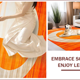 Ultra Soft Area Rug, Non Slip, Stain Resistant, Washable Area Rugs for Living Room, Bedroom, Abstract Earthy Tones Geometry(Orange)