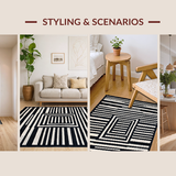 Ultra Soft Area Rug, Non Slip, Stain Resistant, Washable Area Rugs for Living Room, Bedroom, Elegant Modernist Animal Print Design(Black)