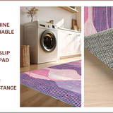Ultra Soft Area Rug, Non Slip, Stain Resistant, Washable Area Rugs for Living Room, Bedroom, Vibrant Multicolored Artful Design(Pink)