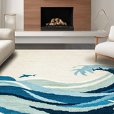 Lively Blue Tones with Shells(Beige)