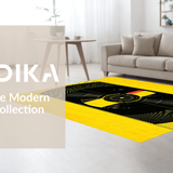 Ultra Soft Area Rug, Non Slip, Stain Resistant, Washable Area Rugs for Living Room, Bedroom, Trendy Abstract Rhythm Composition(Yellow)