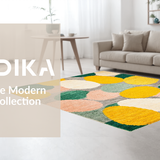 Ultra Soft Area Rug, Non Slip, Stain Resistant, Washable Area Rugs for Living Room, Bedroom, Lively Decorative Floral Arrangement(Yellow)