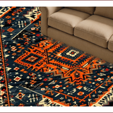 Ultra Soft Area Rug, Non Slip, Stain Resistant, Washable Area Rugs for Living Room, Bedroom, Rustic Black and White Trellis Design(Black)