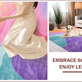 Ultra Soft Area Rug, Non Slip, Stain Resistant, Washable Area Rugs for Living Room, Bedroom, Charming Pastel Tie Dye Aesthetic(Pink)