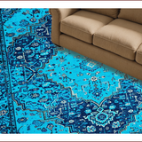 Ultra Soft Area Rug, Non Slip, Stain Resistant, Washable Area Rugs for Living Room, Bedroom, Distressed Blue Vintage Rug for Living Room(Blue)