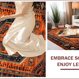 Ultra Soft Area Rug, Non Slip, Stain Resistant, Washable Area Rugs for Living Room, Bedroom, Vibrant Floral Boho Aesthetic(Orange)