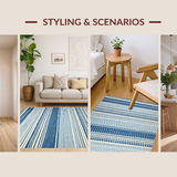 Ultra Soft Area Rug, Non Slip, Stain Resistant, Washable Area Rugs for Living Room, Bedroom, Tranquil Sky Blue Textile Art(Blue)