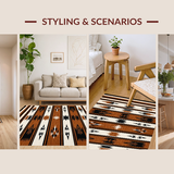 Ultra Soft Area Rug, Non Slip, Stain Resistant, Washable Area Rugs for Living Room, Bedroom, Rustic Southwest Geometric Motif(Brown)