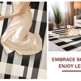 Ultra Soft Area Rug, Non Slip, Stain Resistant, Washable Area Rugs for Living Room, Bedroom, Sophisticated Striped Artful Arrangement(Beige)