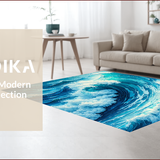Ultra Soft Area Rug, Non Slip, Stain Resistant, Washable Area Rugs for Living Room, Bedroom, Beach-Themed Non-Slip Bedroom Area Carpet(Blue)