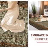 Ultra Soft Area Rug, Non Slip, Stain Resistant, Washable Area Rugs for Living Room, Bedroom, Trendy Animal Skin Visual Appeal(Beige)