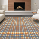 Ultra Soft Area Rug, Non Slip, Stain Resistant, Washable Area Rugs for Living Room, Bedroom, Dynamic Colorful Lattice Appeal(Orange)
