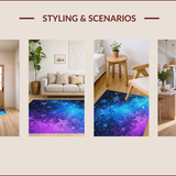 Ultra Soft Area Rug, Non Slip, Stain Resistant, Washable Area Rugs for Living Room, Bedroom, Shaggy Ombre Glitter Star Bedroom Rug(Purple)