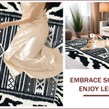 Ultra Soft Area Rug, Non Slip, Stain Resistant, Washable Area Rugs for Living Room, Bedroom, Soft Washable Hallway Runner for Minimalist Homes(Black)