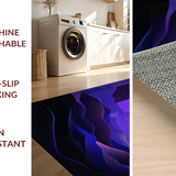 Ultra Soft Area Rug, Non Slip, Stain Resistant, Washable Area Rugs for Living Room, Bedroom, Lively Wave-Inspired Decorative Piece(Purple)