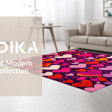 Ultra Soft Area Rug, Non Slip, Stain Resistant, Washable Area Rugs for Living Room, Bedroom, Lively Motivational Textured Design(Purple)
