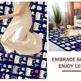 Ultra Soft Area Rug, Non Slip, Stain Resistant, Washable Area Rugs for Living Room, Bedroom, Playful Quirky Animal Motif(Black)