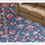Ultra Soft Area Rug, Non Slip, Stain Resistant, Washable Area Rugs for Living Room, Bedroom, Eclectic Floral Blue Aesthetic(Blue)