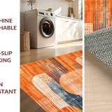 Ultra Soft Area Rug, Non Slip, Stain Resistant, Washable Area Rugs for Living Room, Bedroom, Vibrant Tie-Dye Patterned Elegance(Orange)