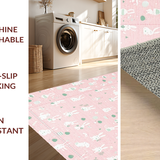 Ultra Soft Area Rug, Non Slip, Stain Resistant, Washable Area Rugs for Living Room, Bedroom, Playful Pink and Yellow Patterns(Pink)