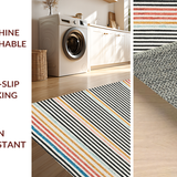Ultra Soft Area Rug, Non Slip, Stain Resistant, Washable Area Rugs for Living Room, Bedroom, Black and White Striped Machine Washable(Black)