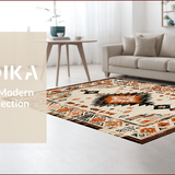 Ultra Soft Area Rug, Non Slip, Stain Resistant, Washable Area Rugs for Living Room, Bedroom, Rustic Vintage Tiled Aesthetic(Beige)