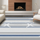 Ultra Soft Area Rug, Non Slip, Stain Resistant, Washable Area Rugs for Living Room, Bedroom, Coastal Rustic Starfish Charm(Gray)