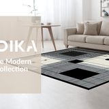 Ultra Soft Area Rug, Non Slip, Stain Resistant, Washable Area Rugs for Living Room, Bedroom, Bold Minimalist Tiled Aesthetic(Gray)