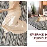 Ultra Soft Area Rug, Non Slip, Stain Resistant, Washable Area Rugs for Living Room, Bedroom, Sophisticated Charcoal Geometric Motif(Beige)