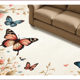 Ultra Soft Area Rug, Non Slip, Stain Resistant, Washable Area Rugs for Living Room, Bedroom, Nature-Inspired Living Room Low Pile Carpet(Ivory)