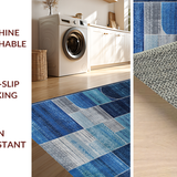 Ultra Soft Area Rug, Non Slip, Stain Resistant, Washable Area Rugs for Living Room, Bedroom, Modern Whimsical Patterned Flair(Blue)