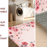 Ultra Soft Area Rug, Non Slip, Stain Resistant, Washable Area Rugs for Living Room, Bedroom, Serene Floral Embrace Aesthetic(Pink)