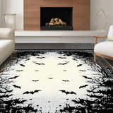 Ultra Soft Area Rug, Non Slip, Stain Resistant, Washable Area Rugs for Living Room, Bedroom, Luxurious Dark Fantasy Rug(White)