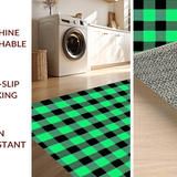 Charming Rustic Green Plaid Motif(Green)