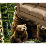 Ultra Soft Area Rug, Non Slip, Stain Resistant, Washable Area Rugs for Living Room, Bedroom, Cozy Winter Lodge Motif(Brown)