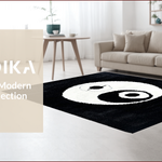 Ultra Soft Area Rug, Non Slip, Stain Resistant, Washable Area Rugs for Living Room, Bedroom, Soft Black and White Yoga Mat(Black) - ODIKA