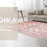 Ultra Soft Area Rug, Non Slip, Stain Resistant, Washable Area Rugs for Living Room, Bedroom, Rustic Light Pink Blossom Style(Pink)
