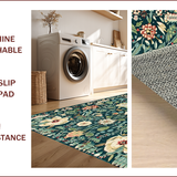 Ultra Soft Area Rug, Non Slip, Stain Resistant, Washable Area Rugs for Living Room, Bedroom, Nature-Inspired Boho Floral Elegance(Blue)